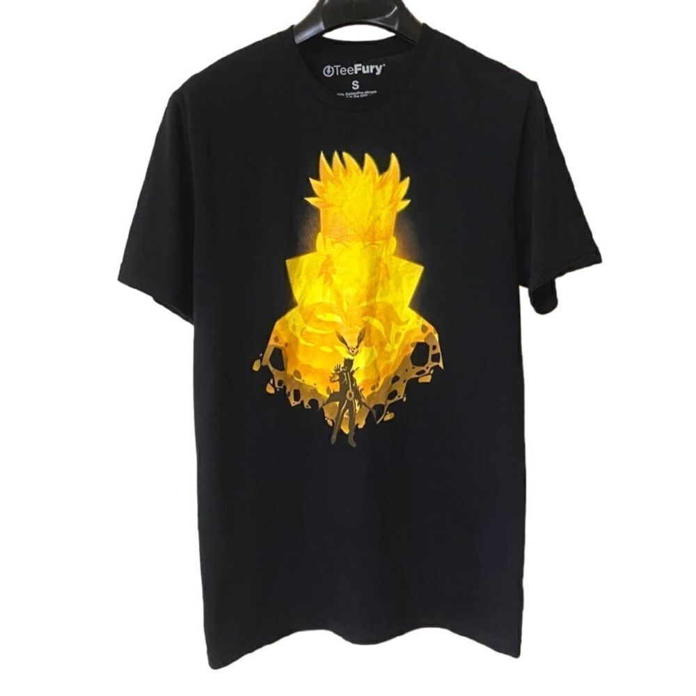 Tee Fury Men’s Unisex Black Attack of Naruto and Kurama Graphic Shirt Sz S
